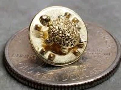 Vintage Gold-Tone "Secret Garden" Pin Set – Turtle, Ladybug, & Mushroom - Thumbnail 3