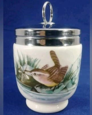 VTG Royal Worcester Egg Coddler - Wren & Finch Bird Pattern - Standard Size - Thumbnail 2