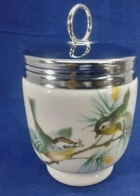 VTG Royal Worcester Egg Coddler - Wren & Finch Bird Pattern - Standard Size - Image 1