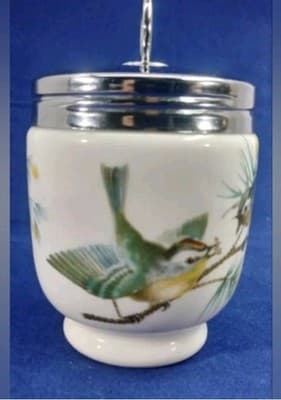 VTG Royal Worcester Egg Coddler - Wren & Finch Bird Pattern - Standard Size - Thumbnail 5