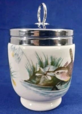 VTG Royal Worcester Egg Coddler - Wren & Finch Bird Pattern - Standard Size - Thumbnail 3