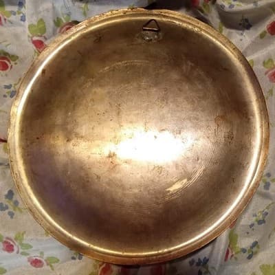 Vintage Egyptian King Tut Wall Decor Plate – Hand Etched Brass & Copper – 8" - Thumbnail 4