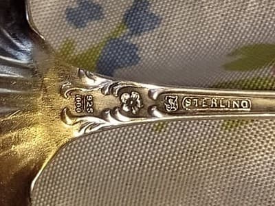 Rare Antique Imperial Queen Sterling 925 Bonbon Spoon – Shell Bowl Gold Wash 15g - Thumbnail 6