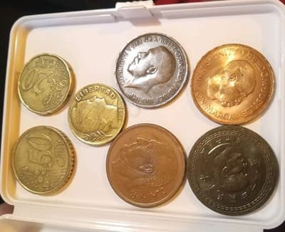Mixed World Coin Lot (7 Coins) - UK 1921 Half Penny, Taiwan, Sierra Leone, Euro - Thumbnail 2