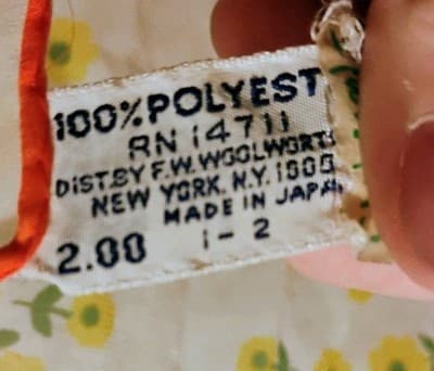 Vtg 60s Woolworth Sheer Floral Scarf Made in Japan Vibrant Mod Blue Orange 42" - Thumbnail 6