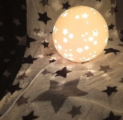 Pillowfort Starry Globe Nightlight - White Ceramic - Stars - Excellent Condition - Thumbnail 3