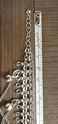 Vtg Bohemian Tribal Bell Anklet Layered Silver-Tone Chains – 9" + 1.25" Extender - Thumbnail 5