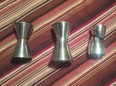 Professional 3-Piece Stainless Steel Jigger Set 1/2oz – 2oz – Godinger GB Etched - Thumbnail 6