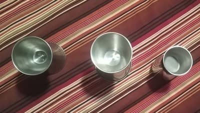 Professional 3-Piece Stainless Steel Jigger Set 1/2oz – 2oz – Godinger GB Etched - Thumbnail 5