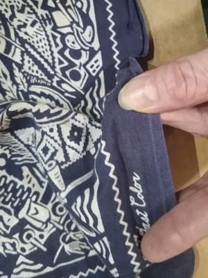 West 999 100% Cotton Navy White Men's Western Bandana Geometric Handkerchief - Thumbnail 3