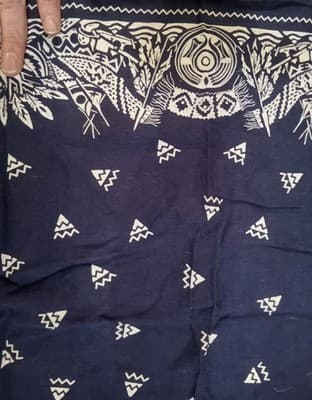 West 999 100% Cotton Navy White Men's Western Bandana Geometric Handkerchief - Thumbnail 4