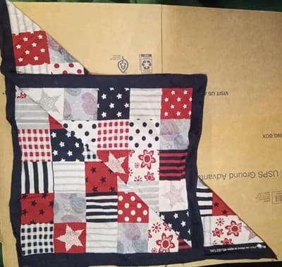 Vintage Elephant Brand Bandana Patchwork Americana Stars & Stripes RN 13962-21" - Thumbnail 3