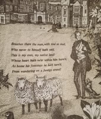 Pristine Vtg Ettrick Valley Abbotsford Tea Towel – Rare Double Selvedge Edges – - Thumbnail 7