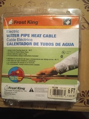 NOS Frost King 6ft Electric Water Pipe Heat Cable - Model HC06 (New In Package) - Image 1