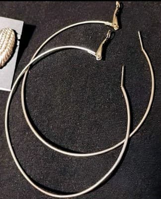 Sensitive Ear 5 Pair Set Silver Angel Wings Spiral Dangle Rhinestone Curved Drop - Thumbnail 5