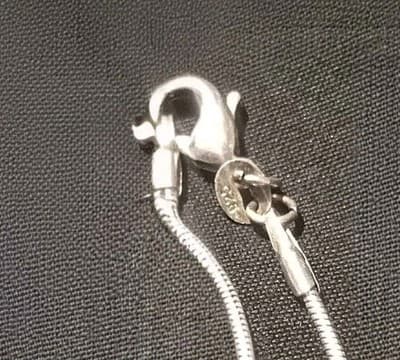 925 Silver 2mm Snake Chain 24" & Floating Memory Locket I ❤️Grandma + charms - Thumbnail 3