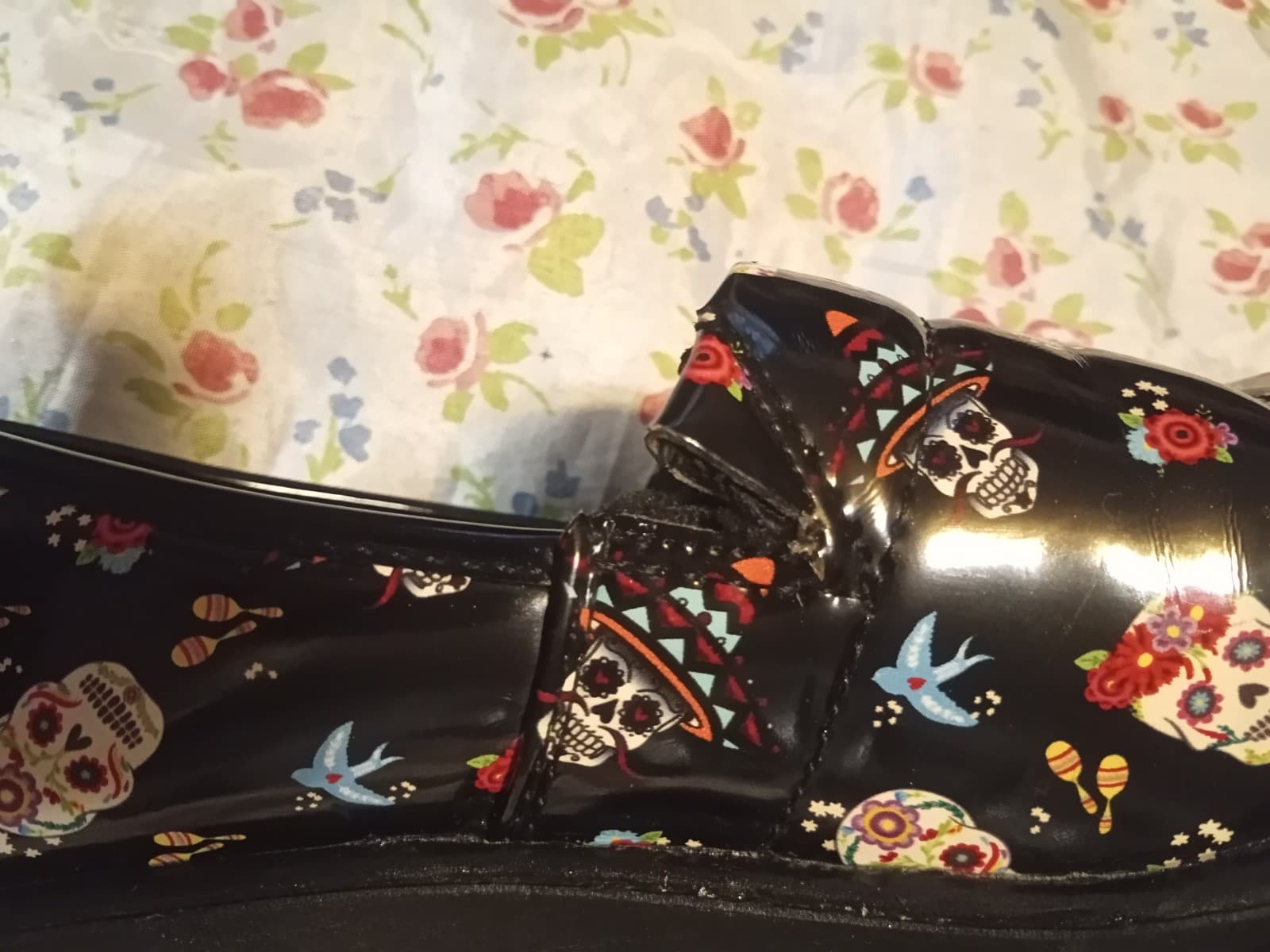 Easy Street Sugar Skull Day of the Dead Nurse Clogs - Size 7 - Thumbnail 6