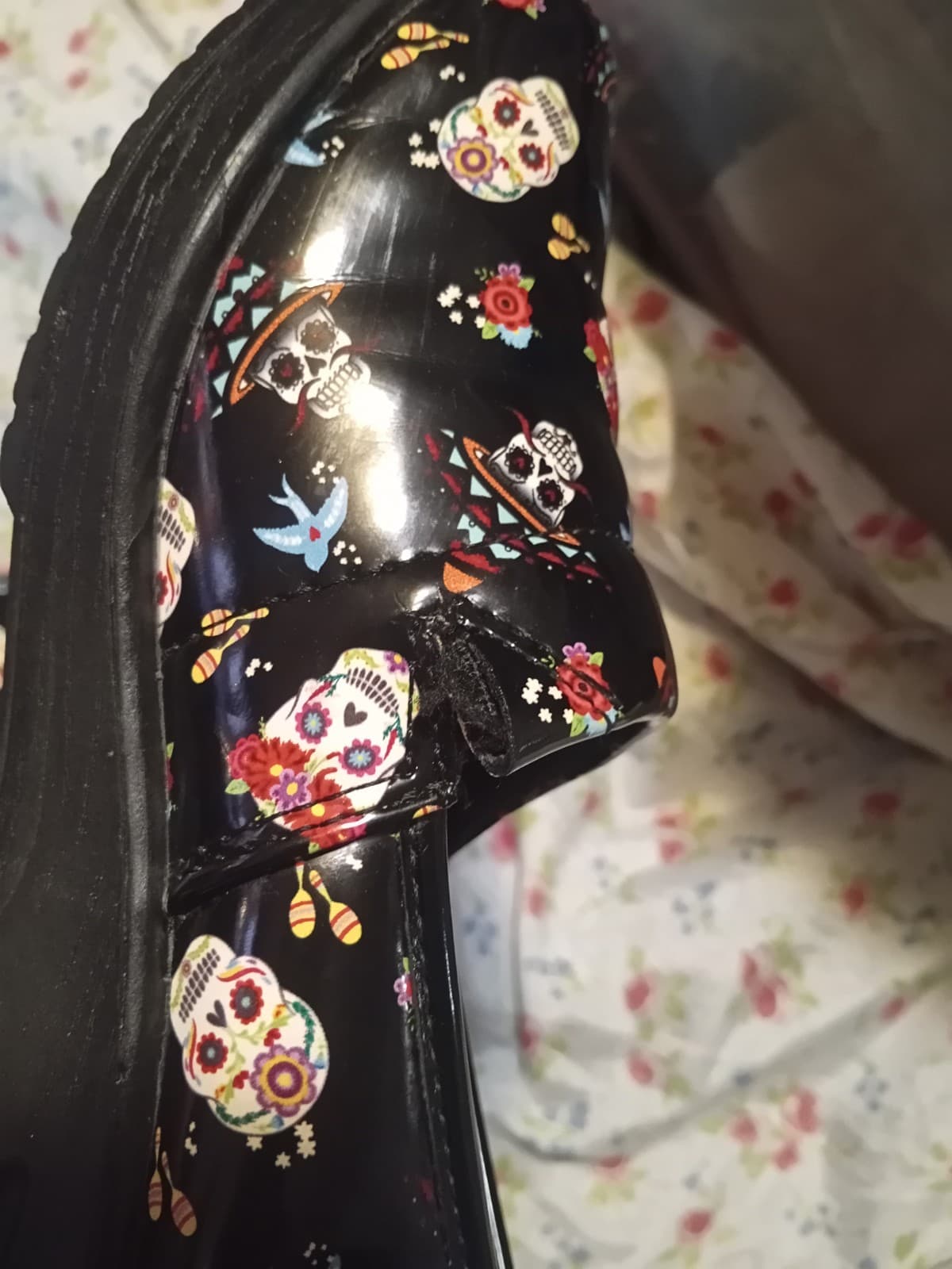 Easy Street Sugar Skull Day of the Dead Nurse Clogs - Size 7 - Thumbnail 7