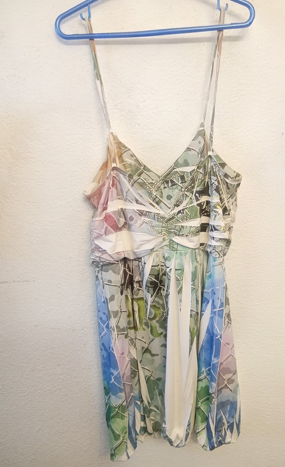 Diva USA Y2K Grunge Camo Tank Top - Chain Link & Dog Tag Print - Size S - Thumbnail 2