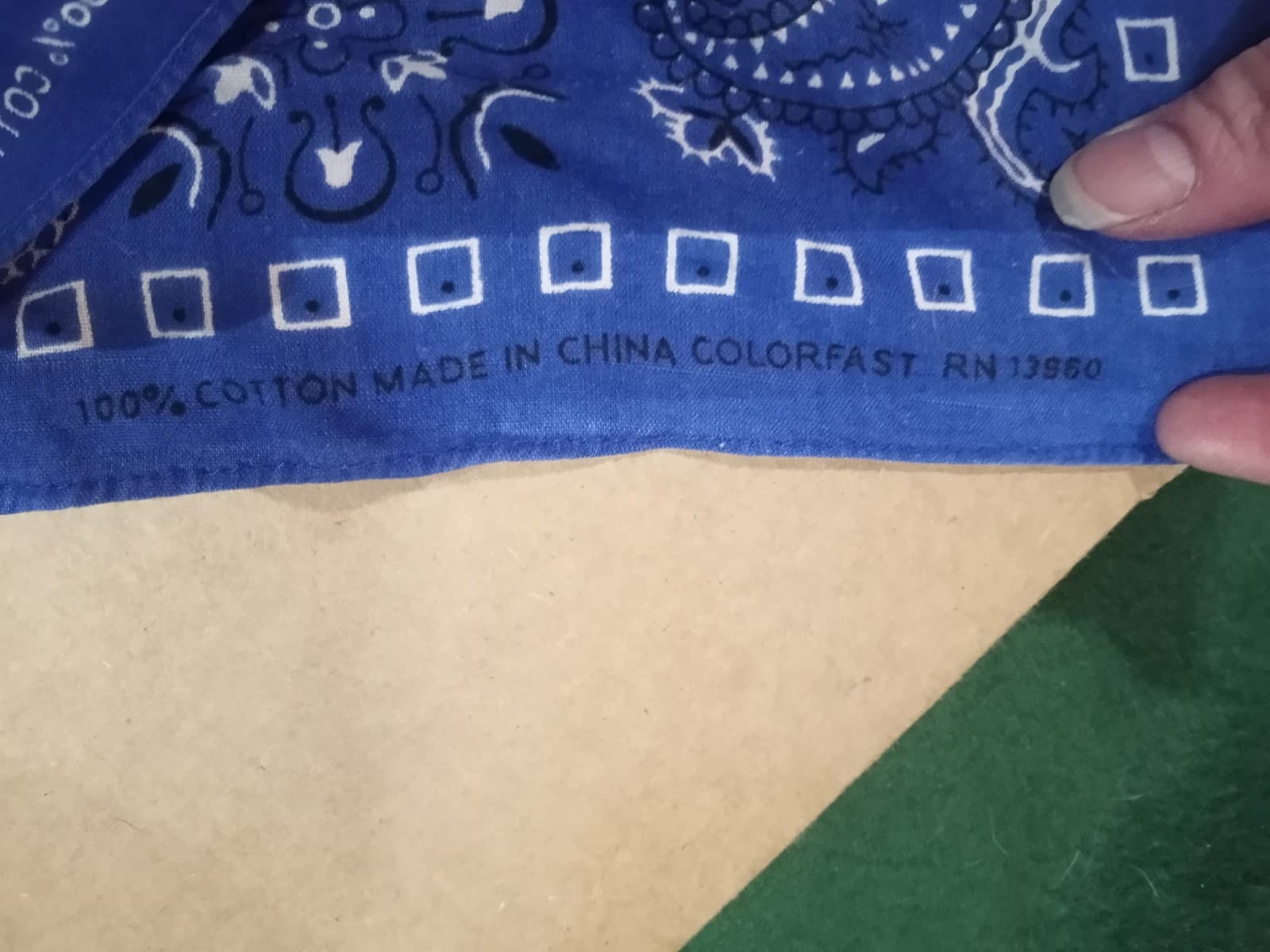 Lot of 3 Vintage Style Blue Paisley Bandanas 100% Cotton RN 13960 Made in China - Thumbnail 2