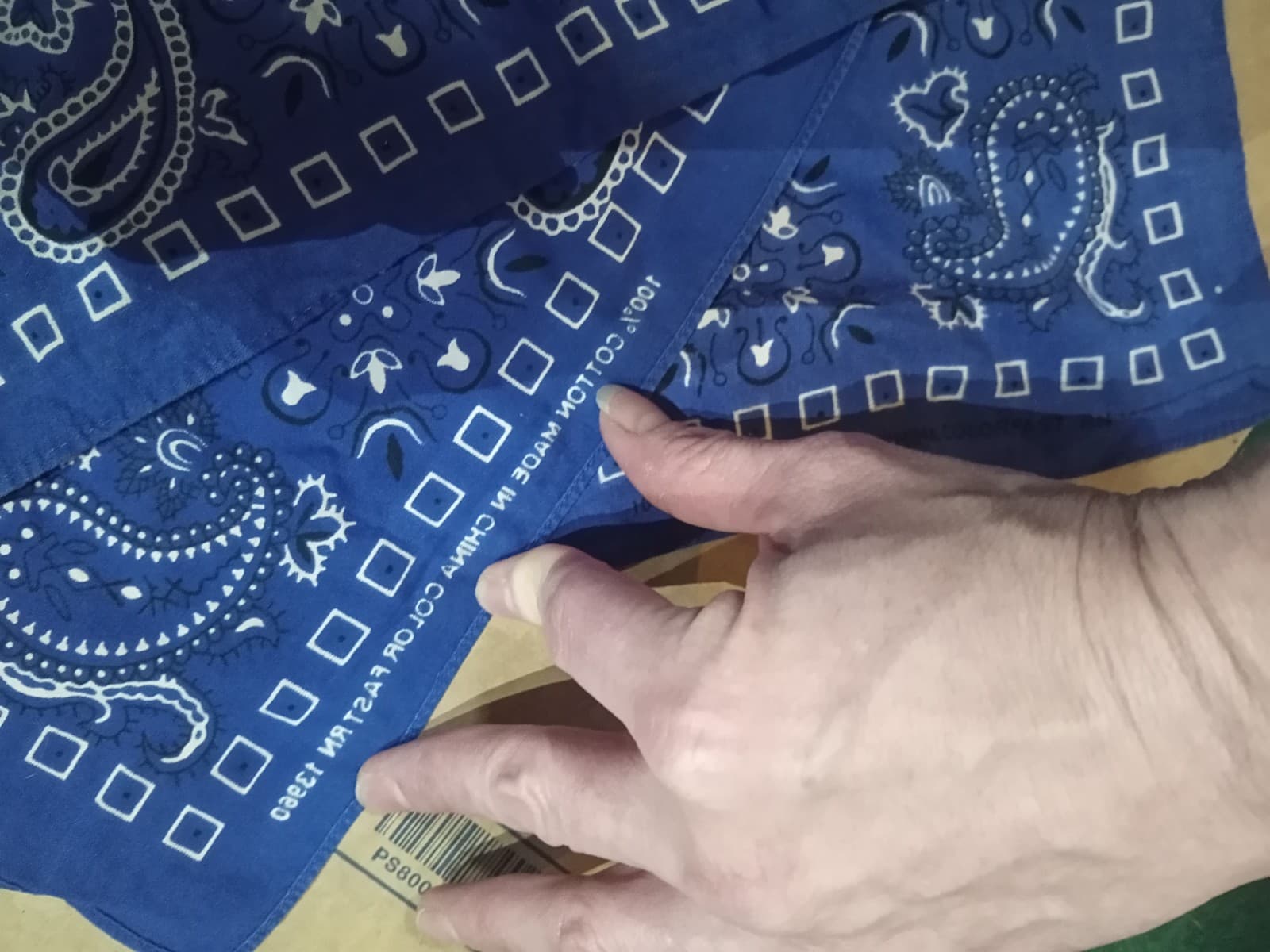 Lot of 3 Vintage Style Blue Paisley Bandanas 100% Cotton RN 13960 Made in China - Thumbnail 3