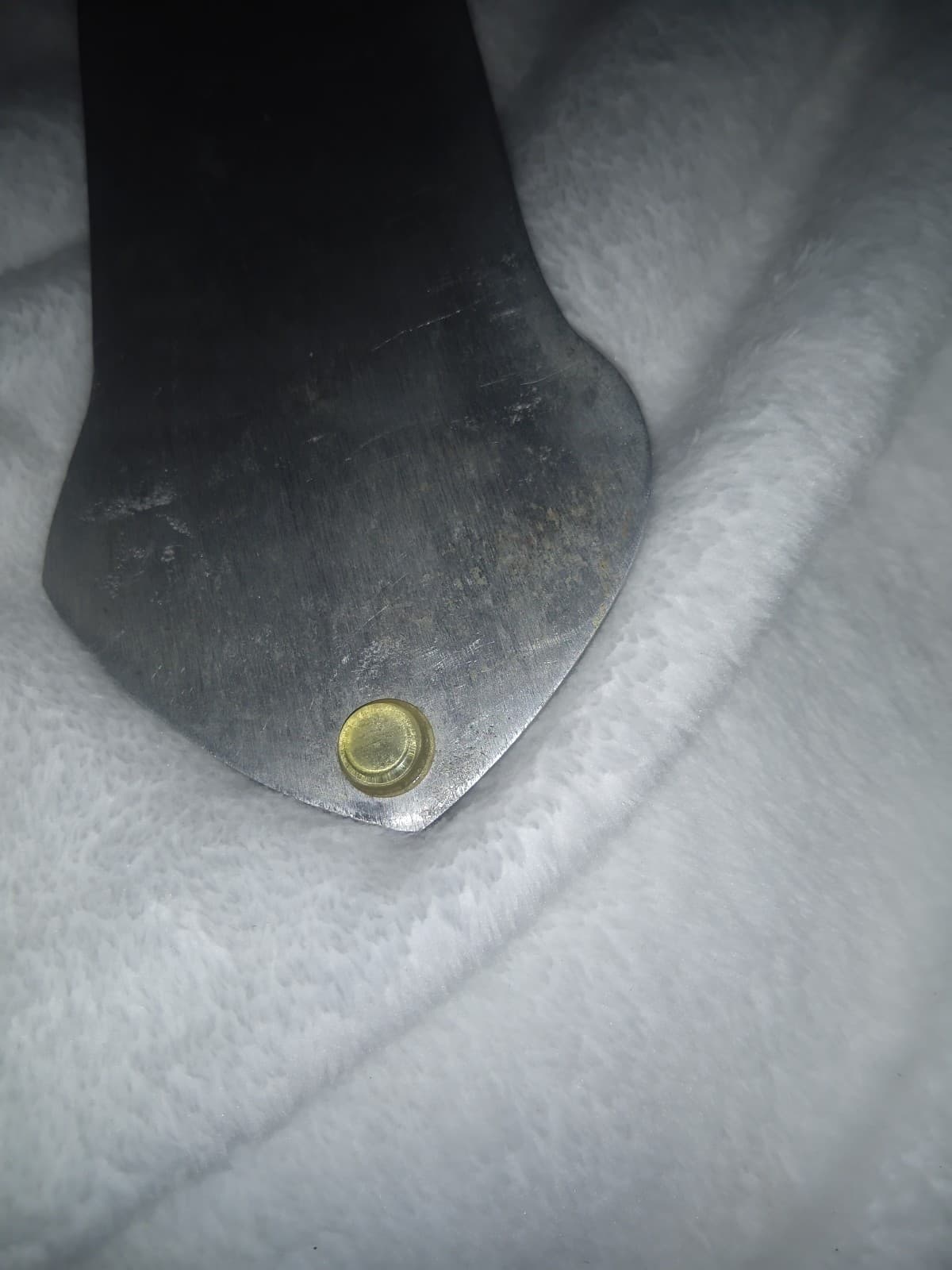 Large 17.5" Vintage Mexican Pewter Wall Cross - Hand-Painted Folk Art - Thumbnail 7