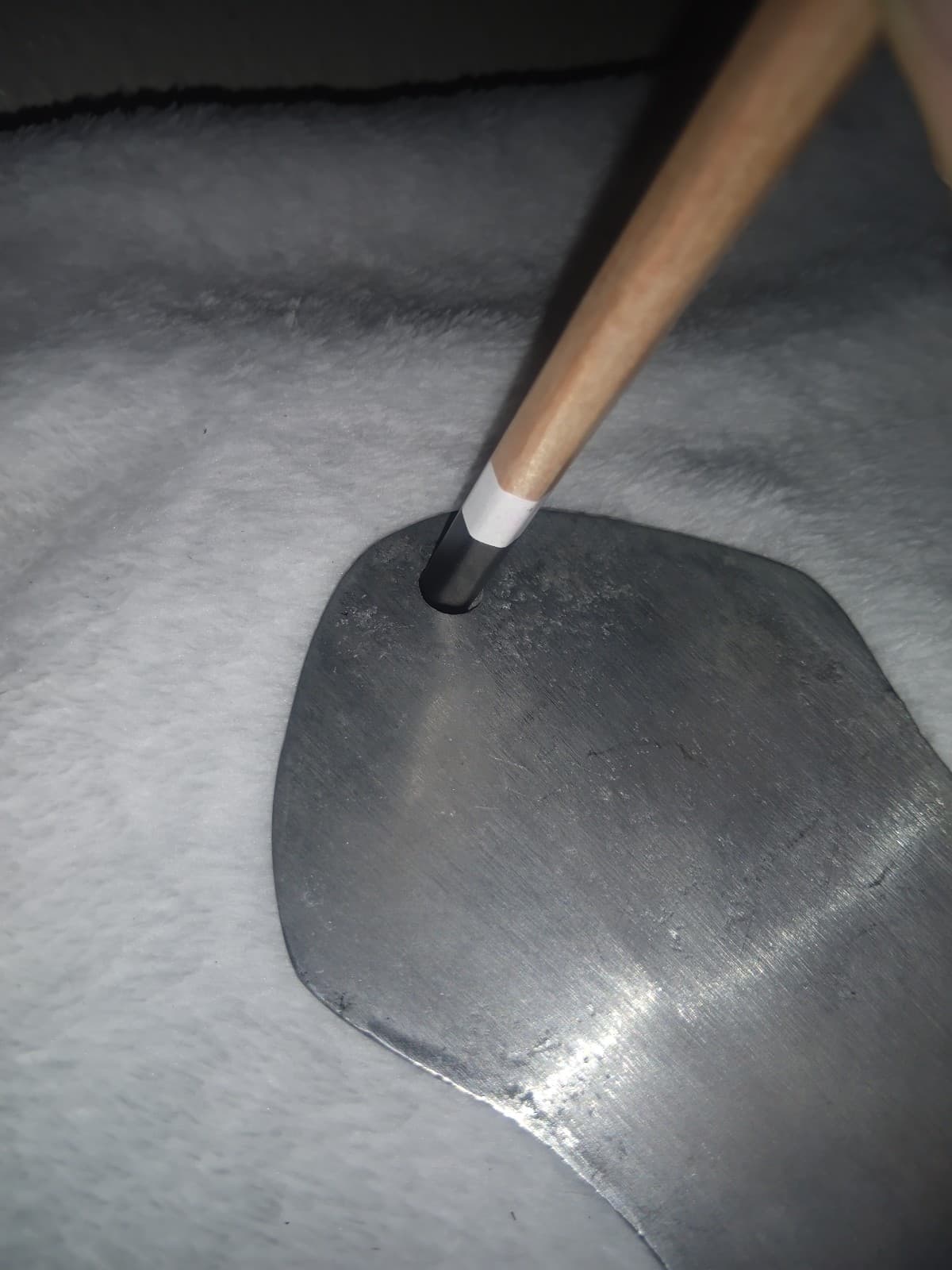 Large 17.5" Vintage Mexican Pewter Wall Cross - Hand-Painted Folk Art - Thumbnail 9