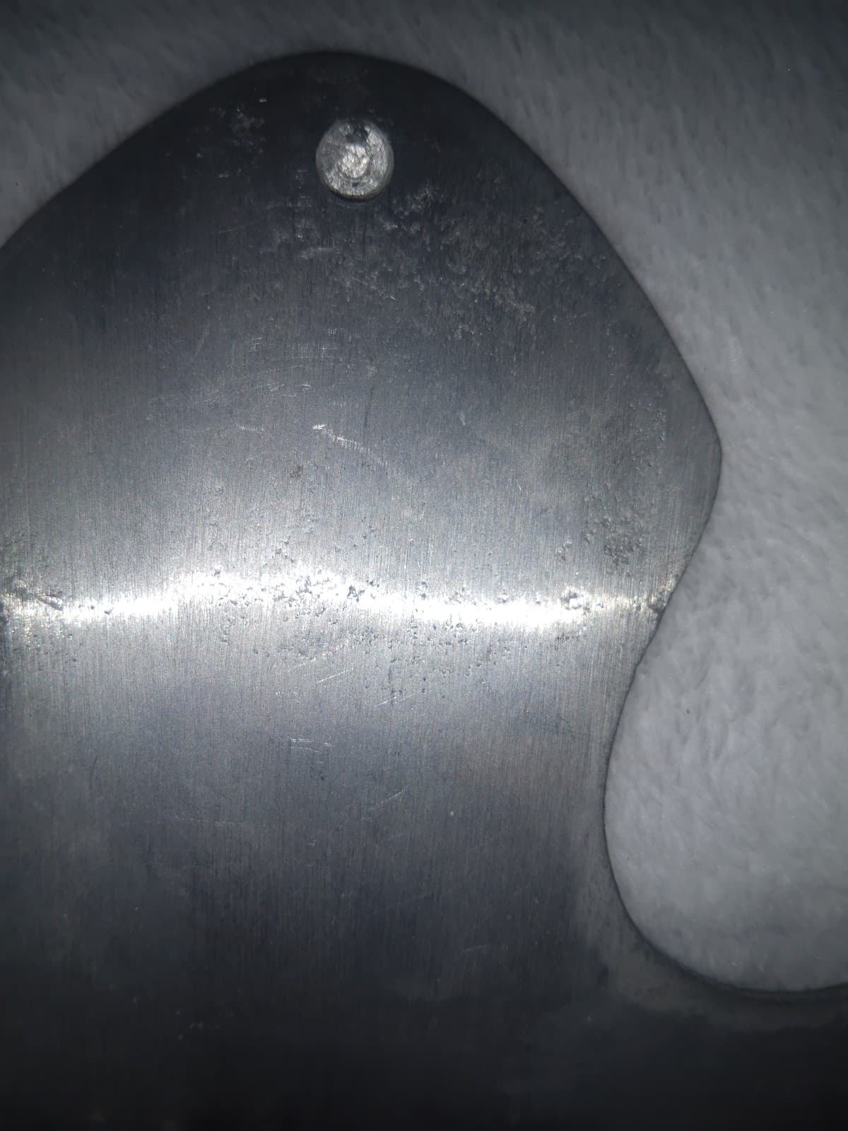 Large 17.5" Vintage Mexican Pewter Wall Cross - Hand-Painted Folk Art - Thumbnail 8