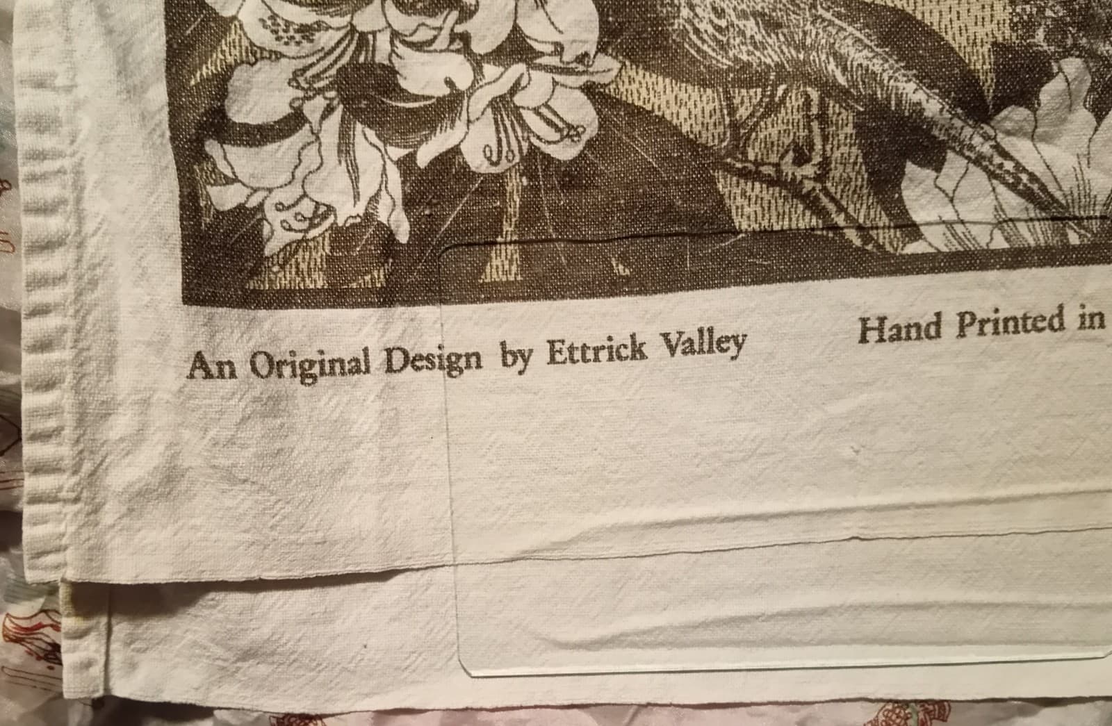 Pristine Vintage Ettrick Valley Abbotsford Tea Towel – Rare Double Selvedge Edge - Thumbnail 5
