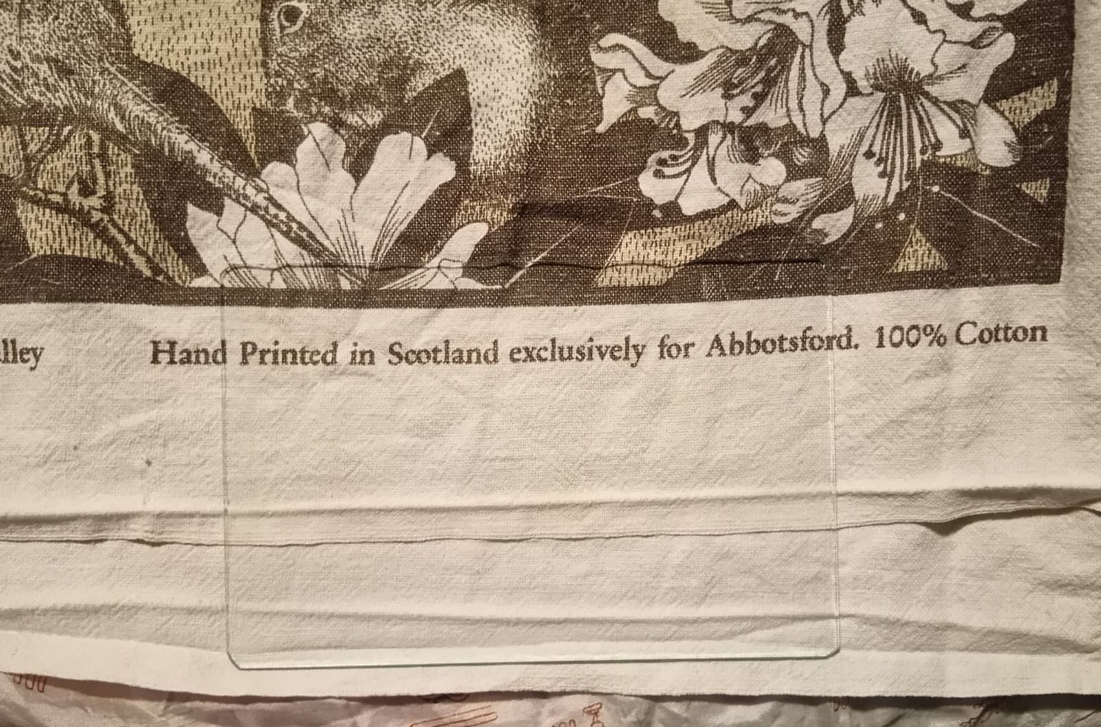 Pristine Vintage Ettrick Valley Abbotsford Tea Towel – Rare Double Selvedge Edge - Thumbnail 4