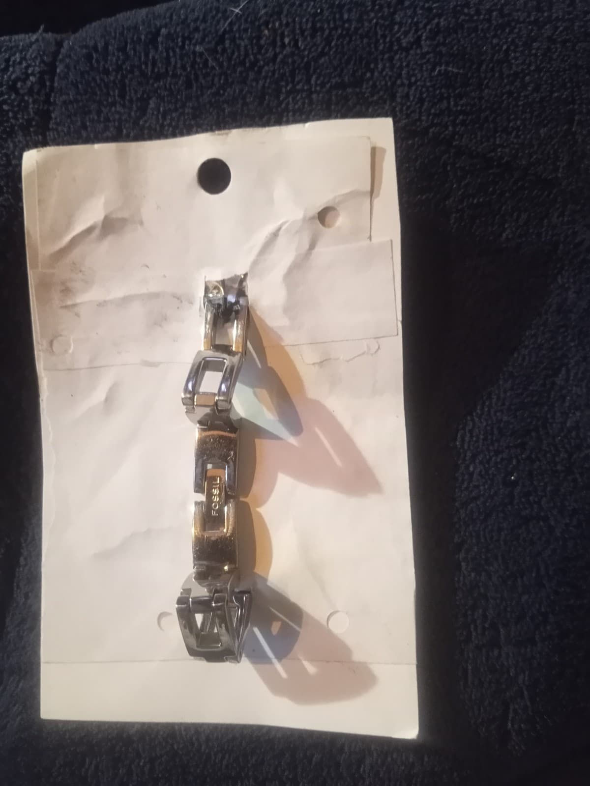 Vtg Fossil F2 Watch & Matching Silver Plated Lotus Earrings Purple/Silver Y2K - Thumbnail 3