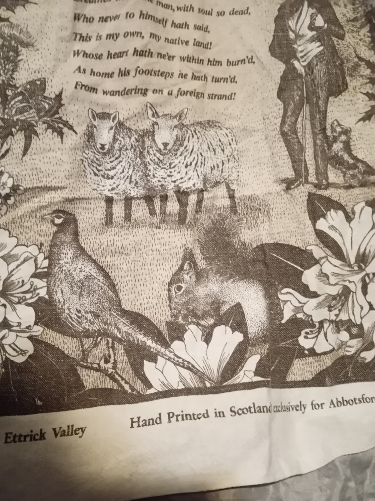 Pristine Vintage Ettrick Valley Abbotsford Tea Towel – Rare Double Selvedge Edge - Thumbnail 6