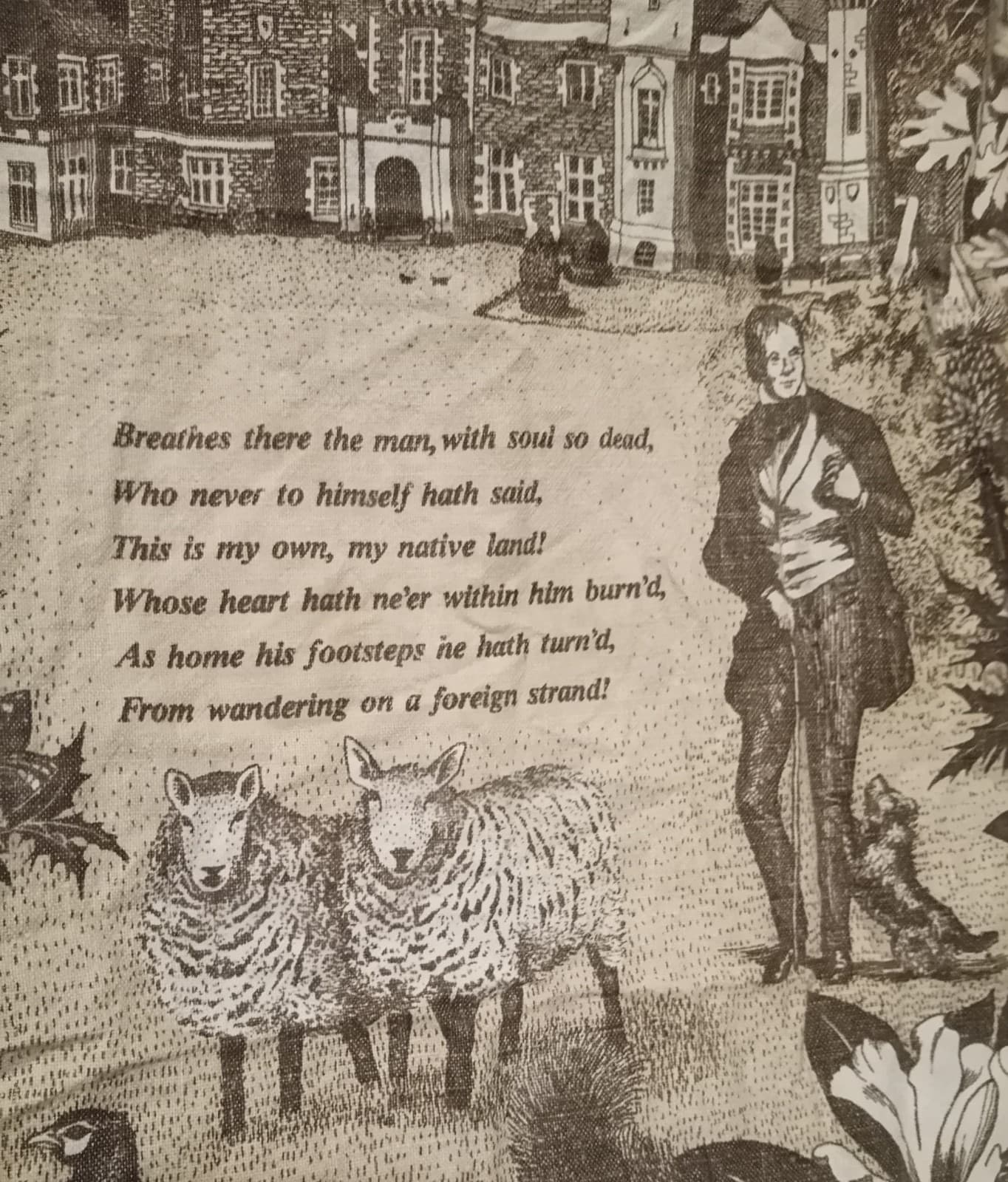 Pristine Vintage Ettrick Valley Abbotsford Tea Towel – Rare Double Selvedge Edge - Thumbnail 3