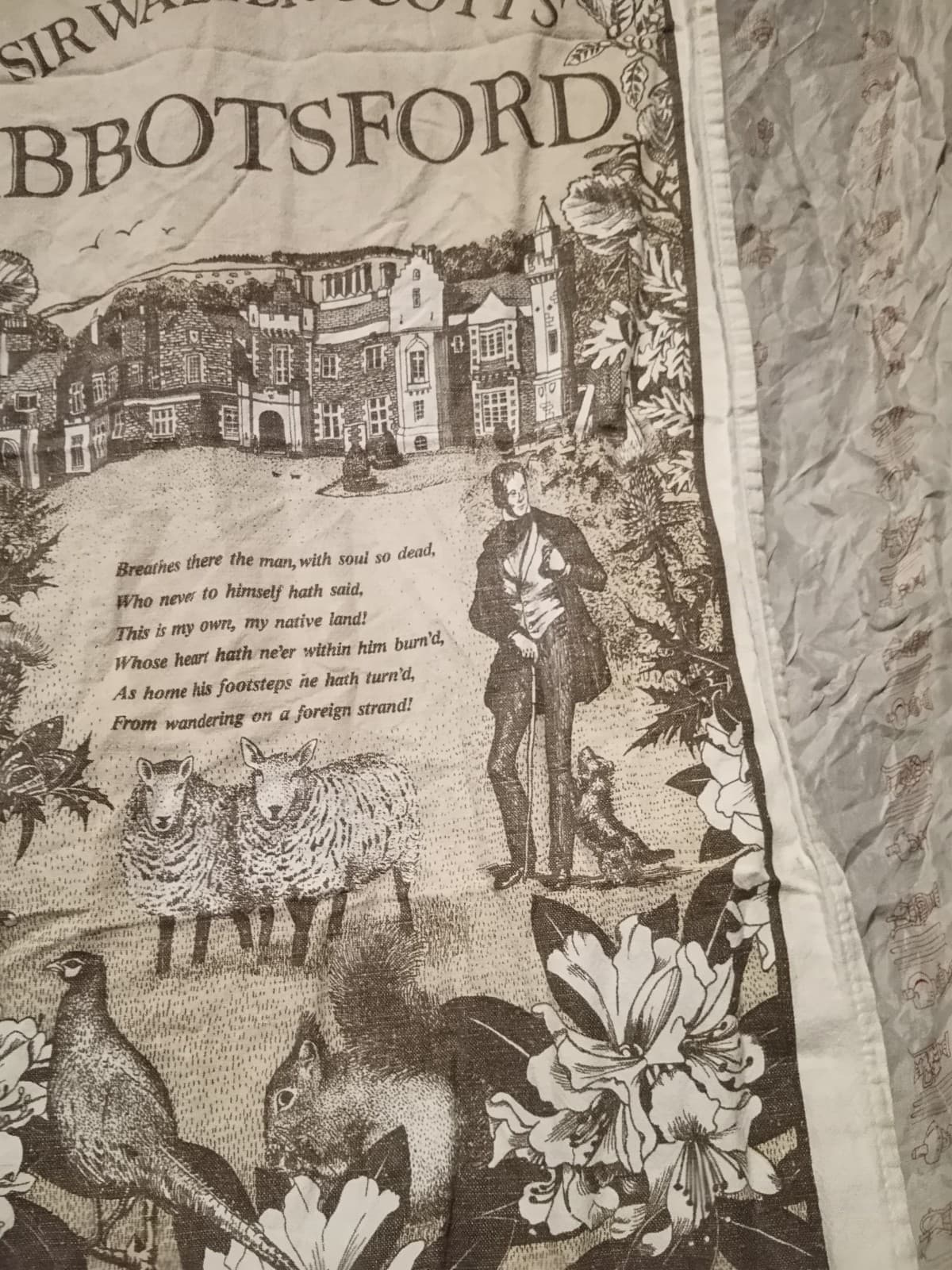 Pristine Vintage Ettrick Valley Abbotsford Tea Towel – Rare Double Selvedge Edge - Thumbnail 8