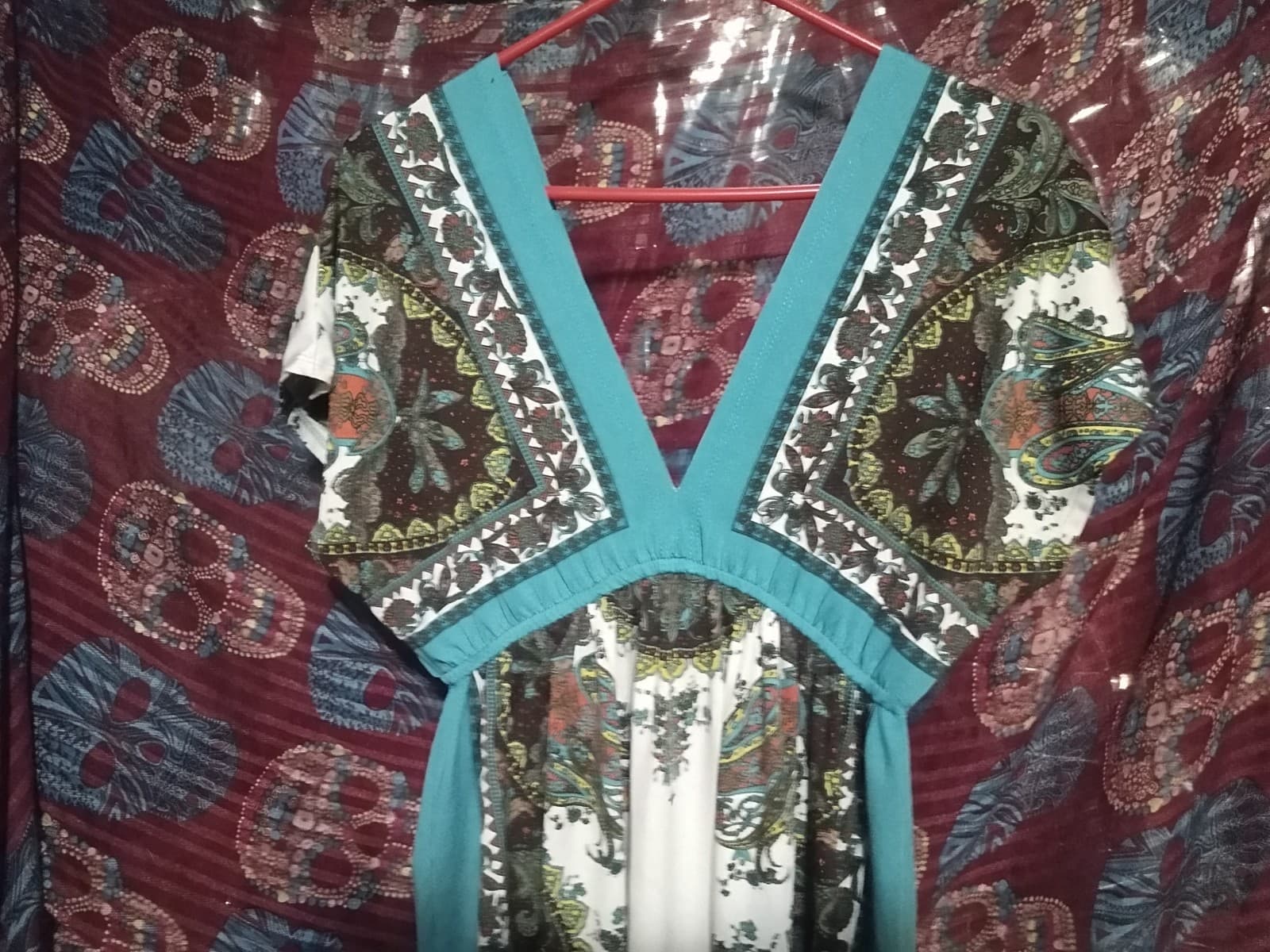 Bailey Blue Boho Paisley Mini Dress - Size M - Thumbnail 2