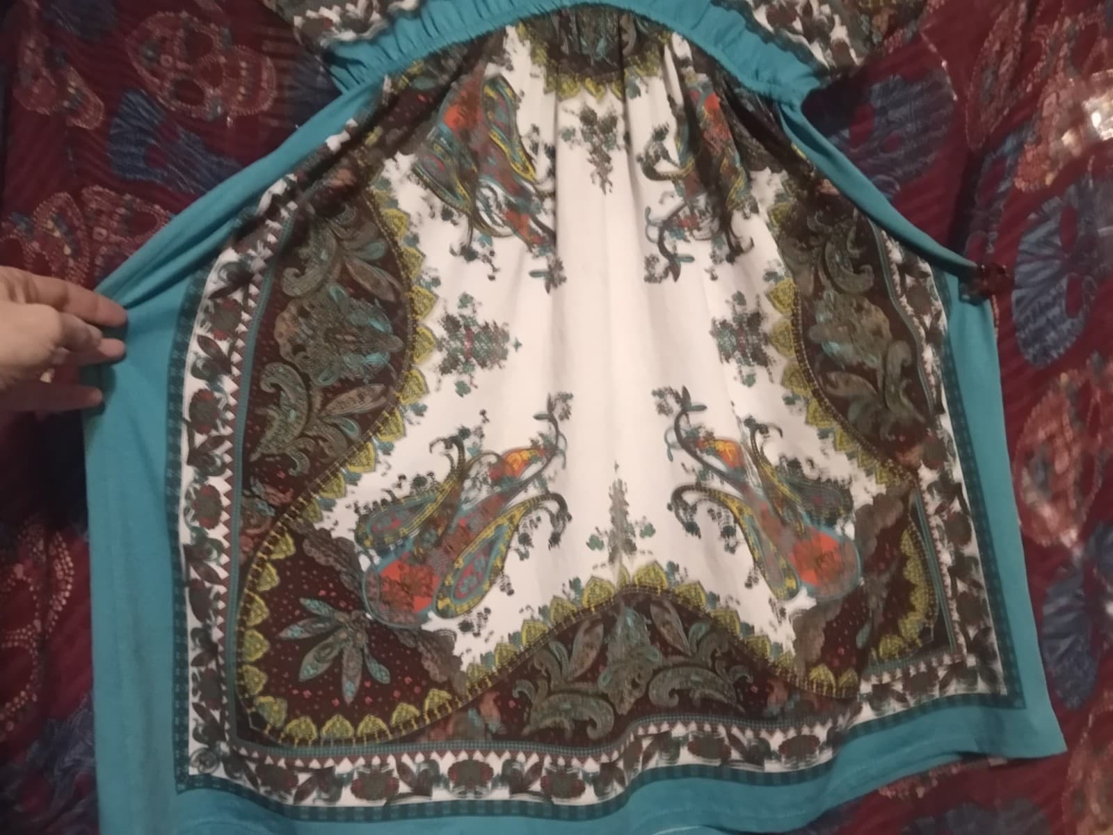 Bailey Blue Boho Paisley Mini Dress - Size M - Thumbnail 3