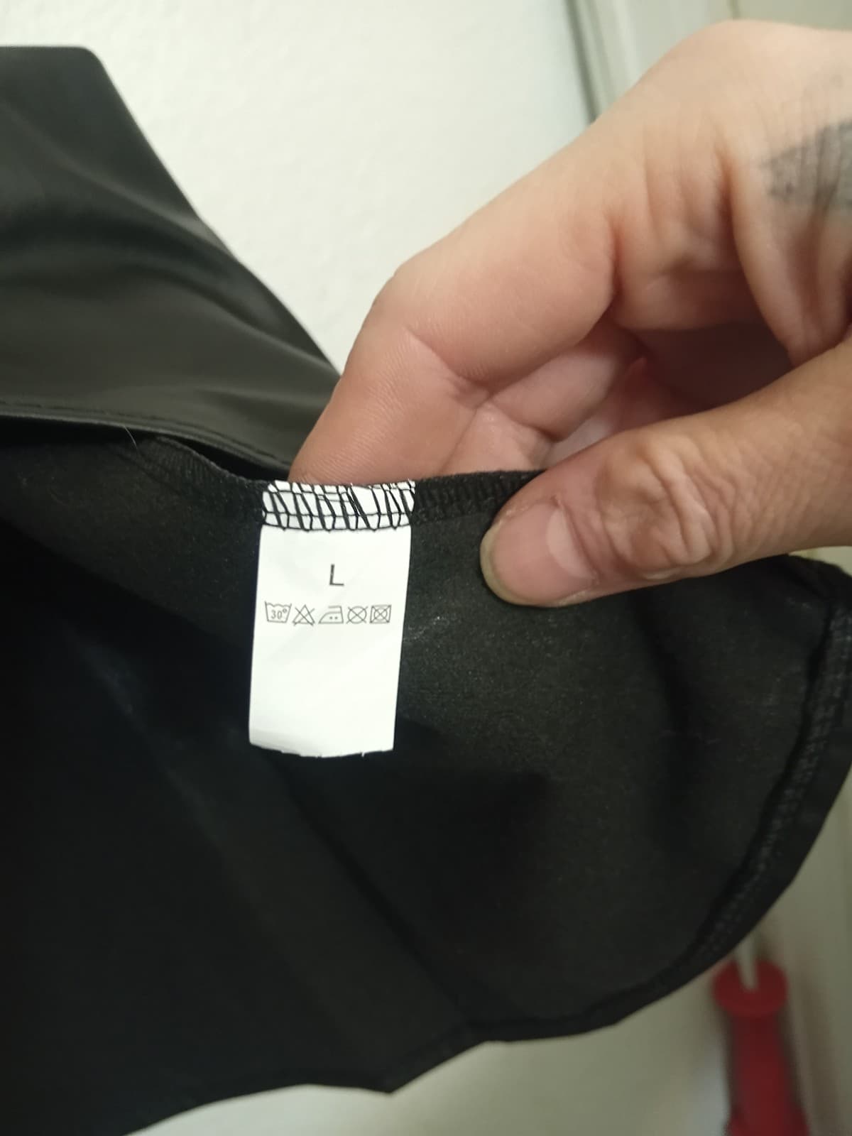 White Label Black Faux Leather Skater Skirt - Size L (Juniors) - Thumbnail 4