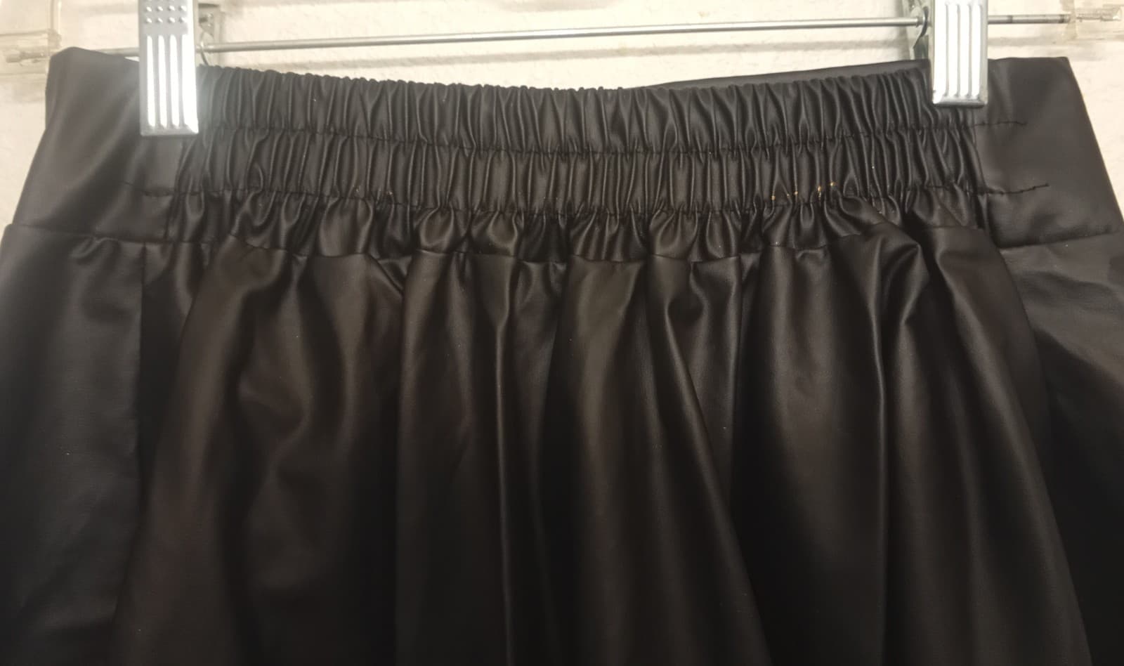 White Label Black Faux Leather Skater Skirt - Size L (Juniors) - Thumbnail 3