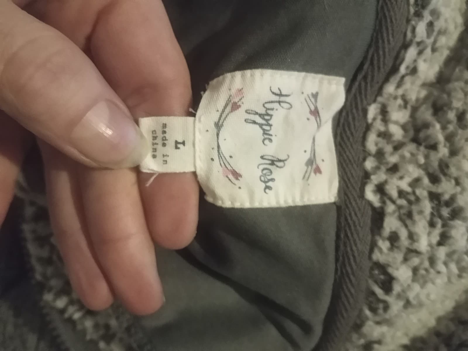 Cozy Hippie Rose Cloud-Soft Sherpa Quarter-Zip Pullover - Grey (Size L) - Thumbnail 3