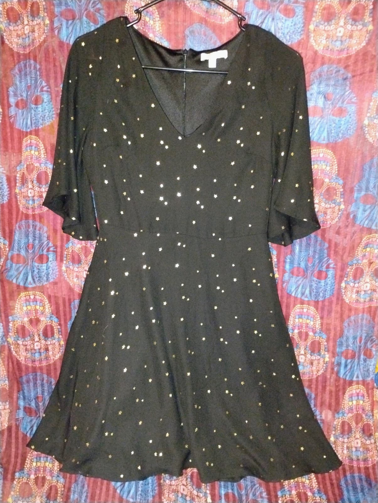 Gianni Bini black with gold star print mini dress - Image 1