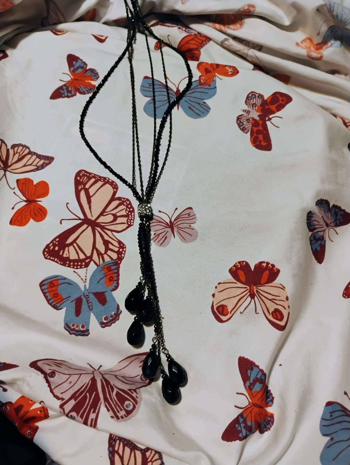 2 black onyx beaded Necklaces unsigned - Thumbnail 2