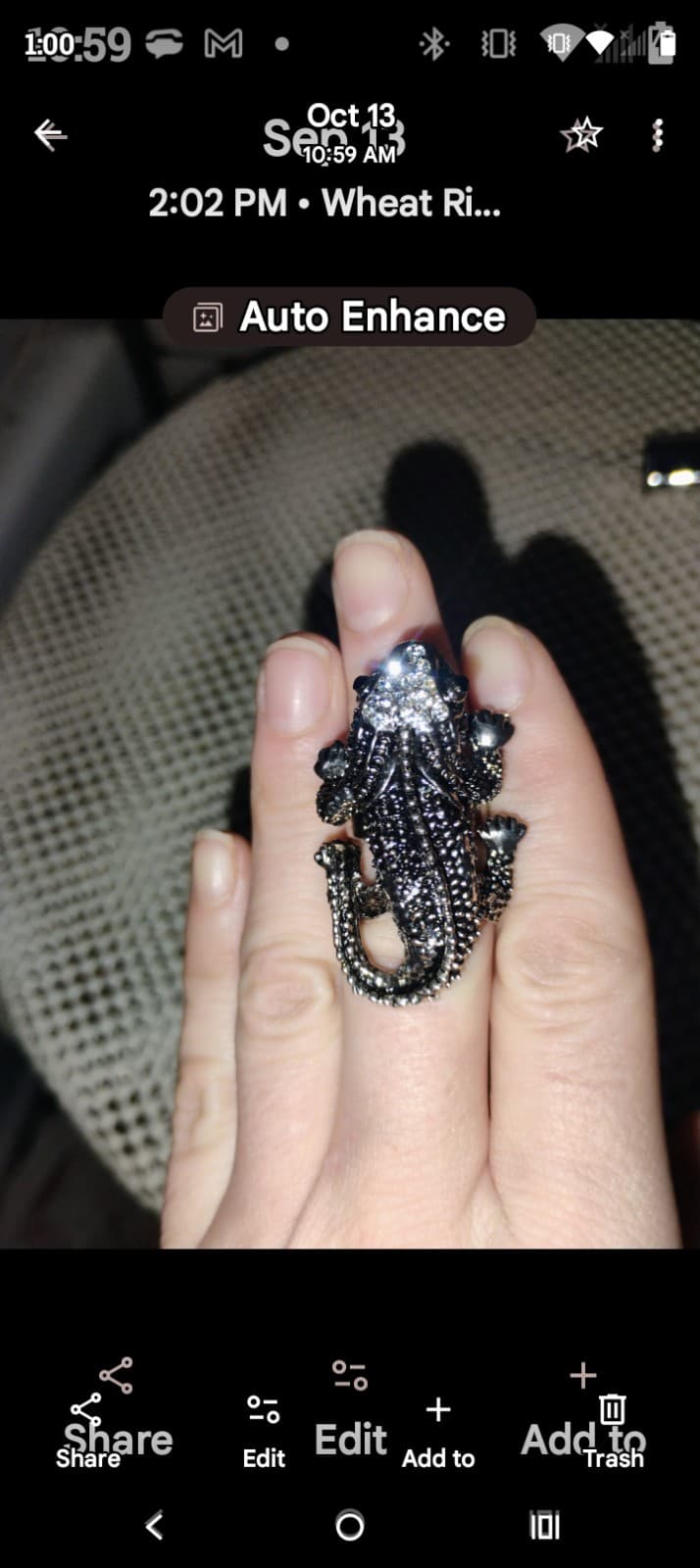 Adjustable Lizard Statement Ring - Thumbnail 2