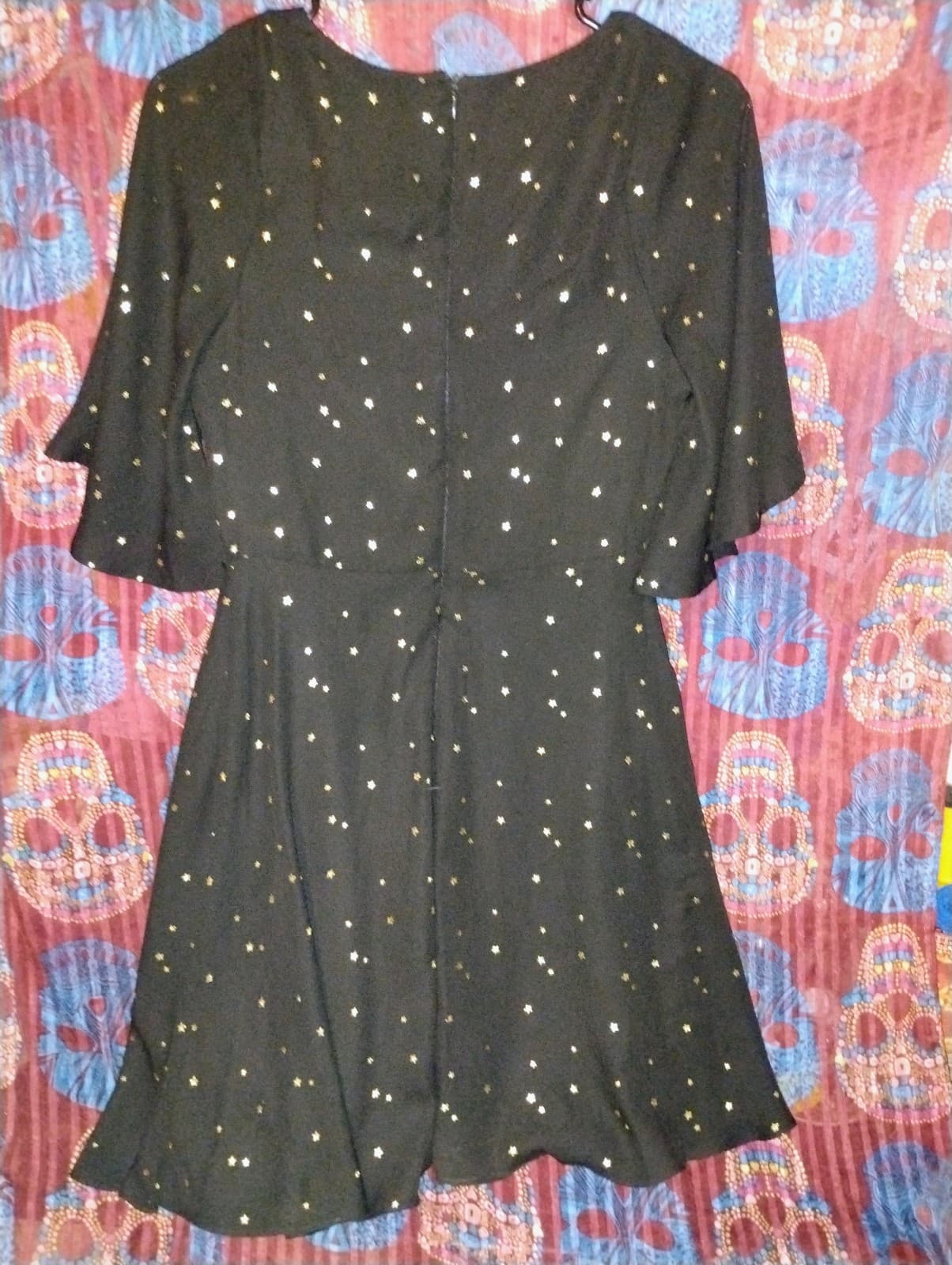 Gianni Bini black with gold star print mini dress - Thumbnail 2