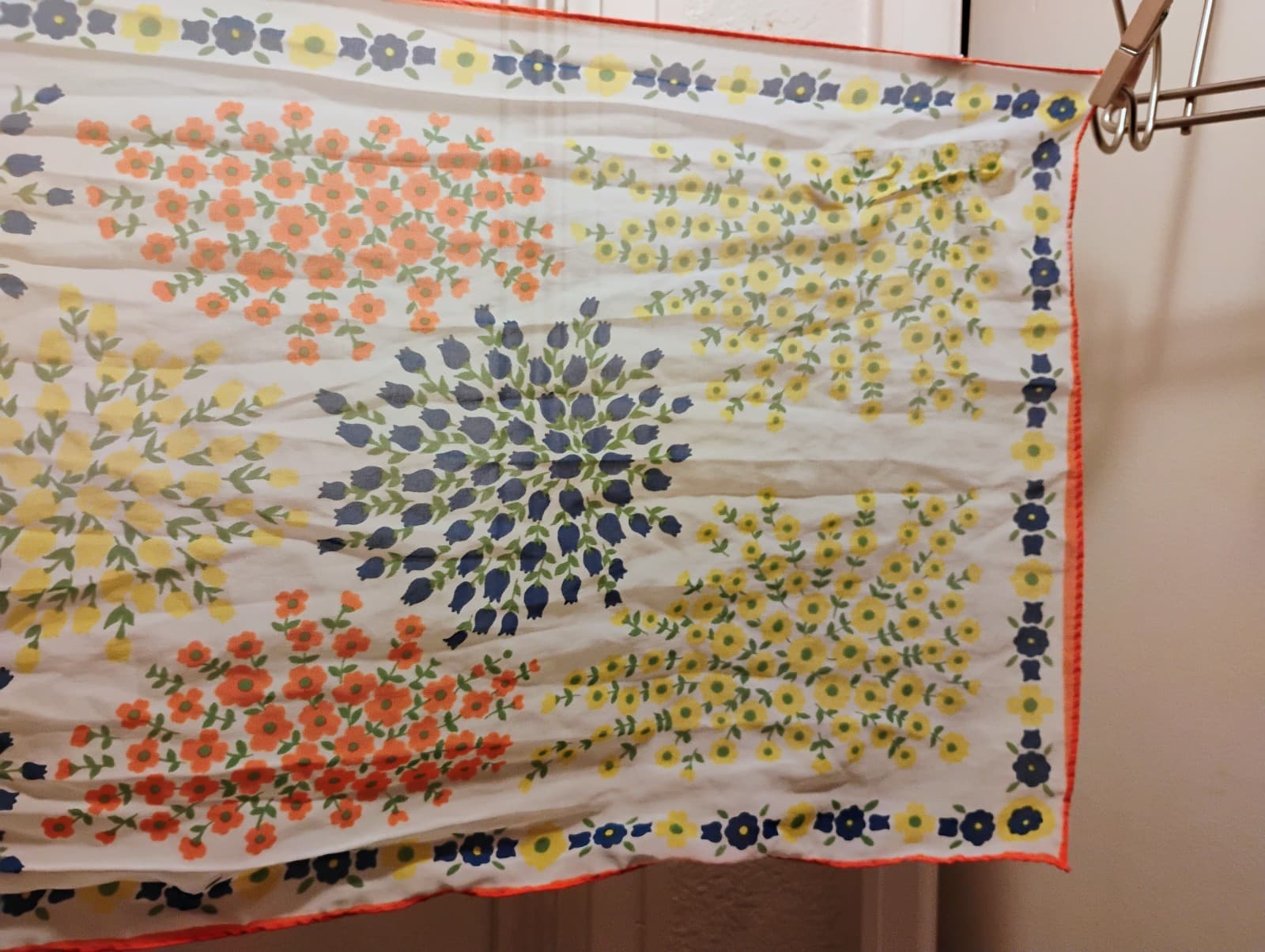 Vintage Sheer Floral Scarf\Wrap - Thumbnail 4