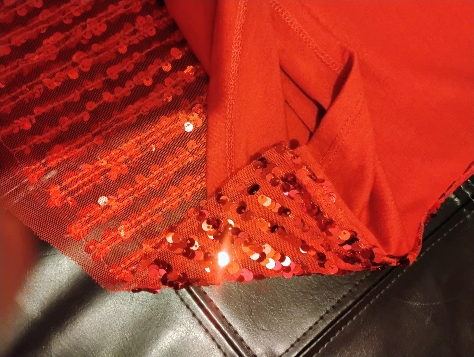 No Boundaries Red Sequin Tank Top Junior LG (11-13) - Thumbnail 5