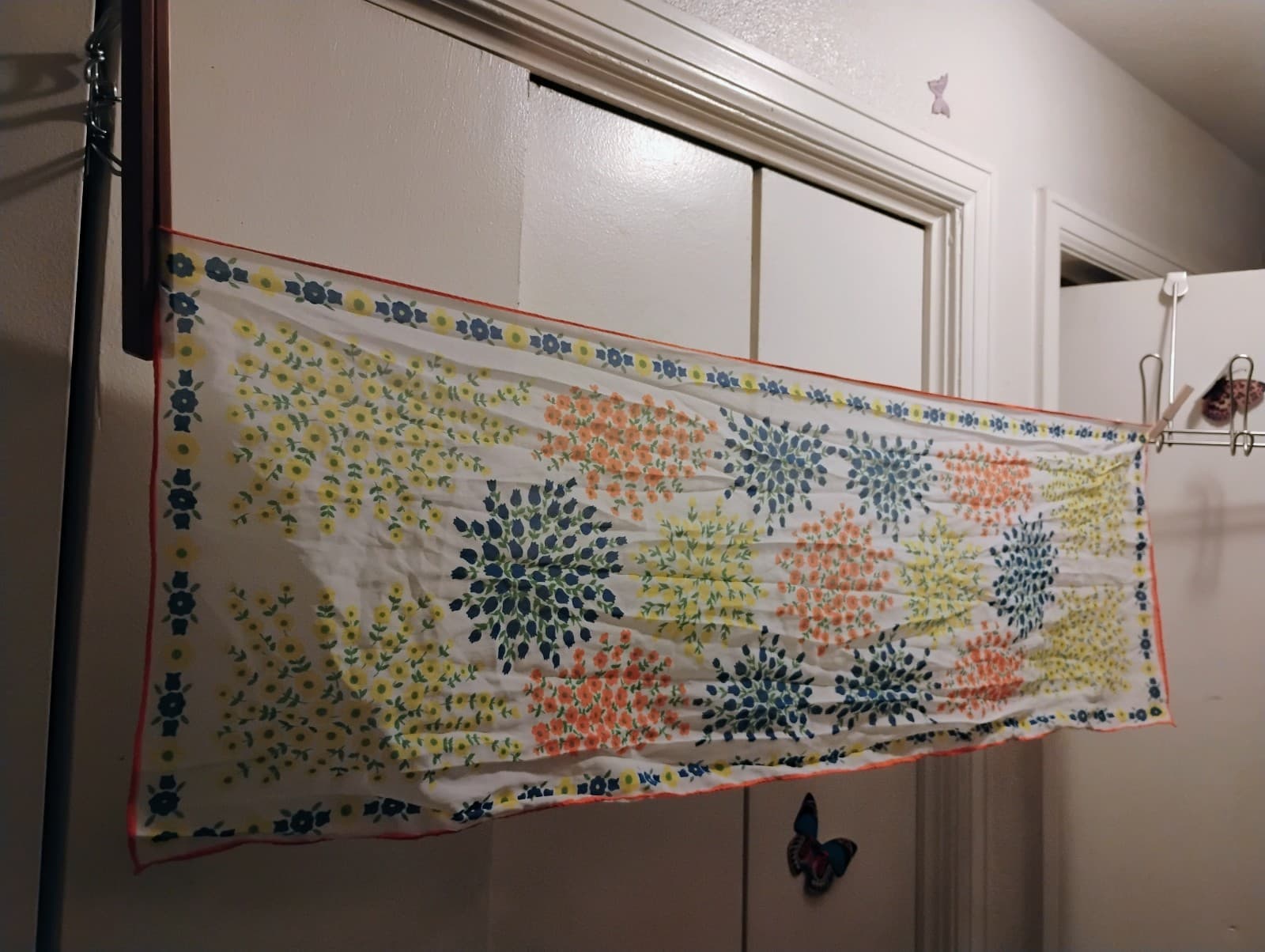 Vintage Sheer Floral Scarf\Wrap - Thumbnail 2