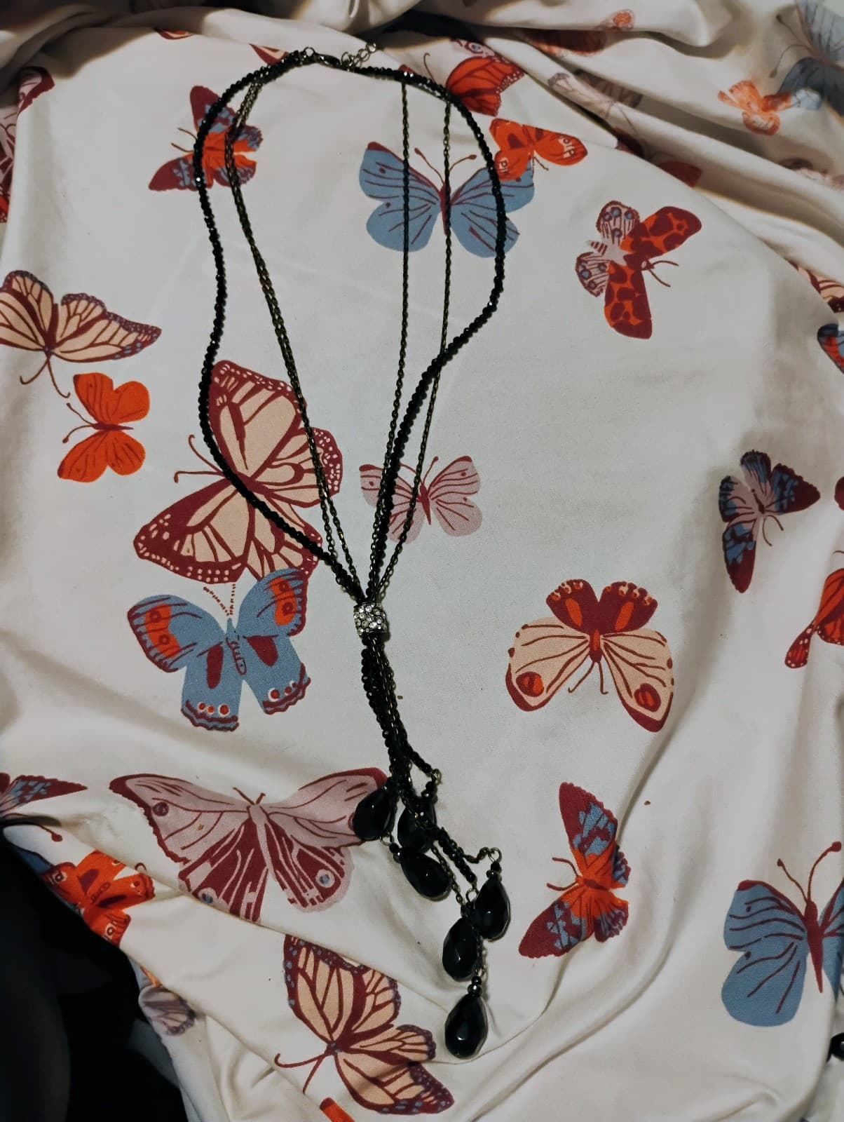 2 black onyx beaded Necklaces unsigned - Thumbnail 3