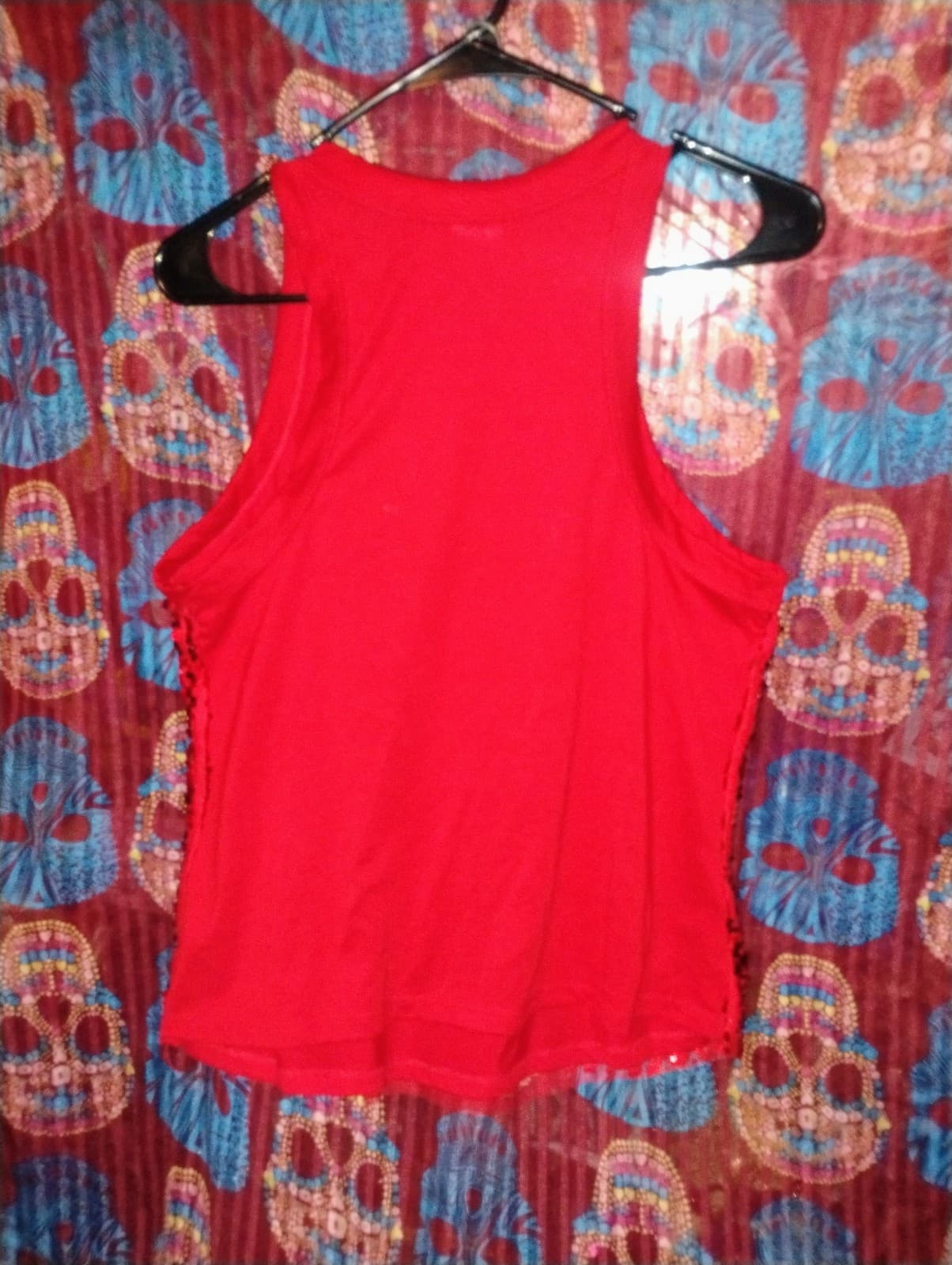 No Boundaries Red Sequin Tank Top Junior LG (11-13) - Thumbnail 2