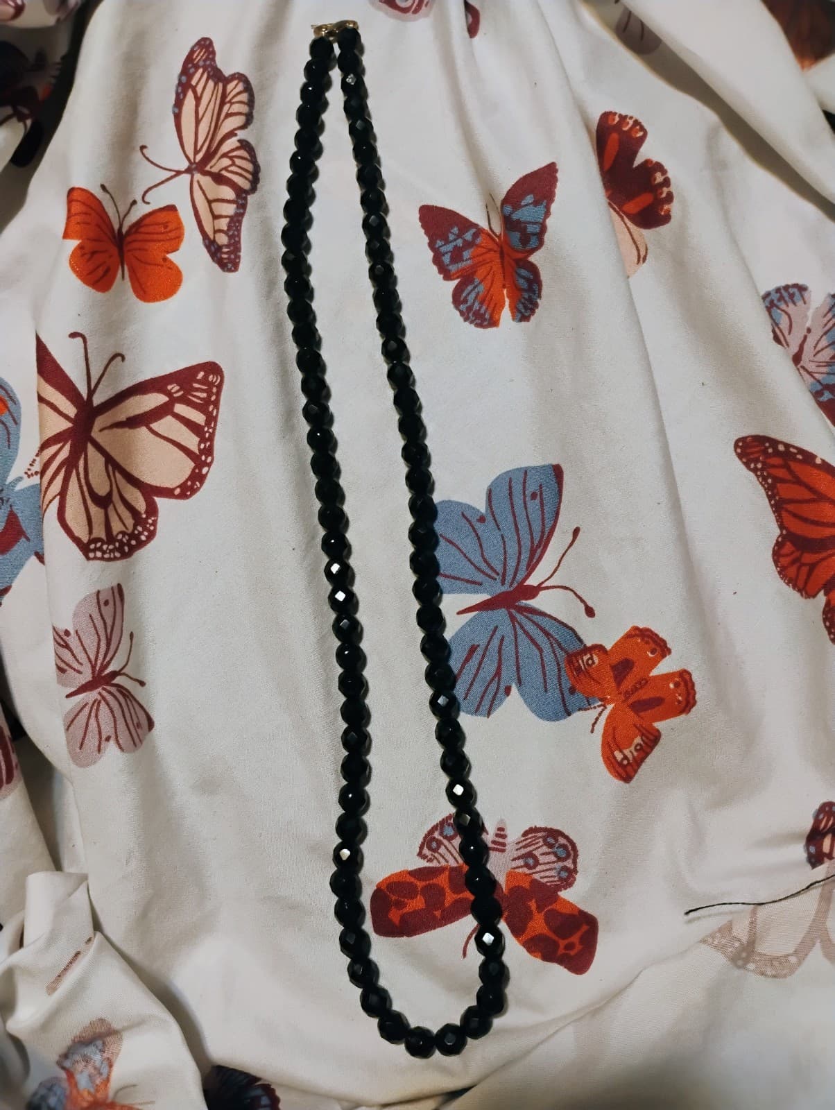 2 black onyx beaded Necklaces unsigned - Thumbnail 4