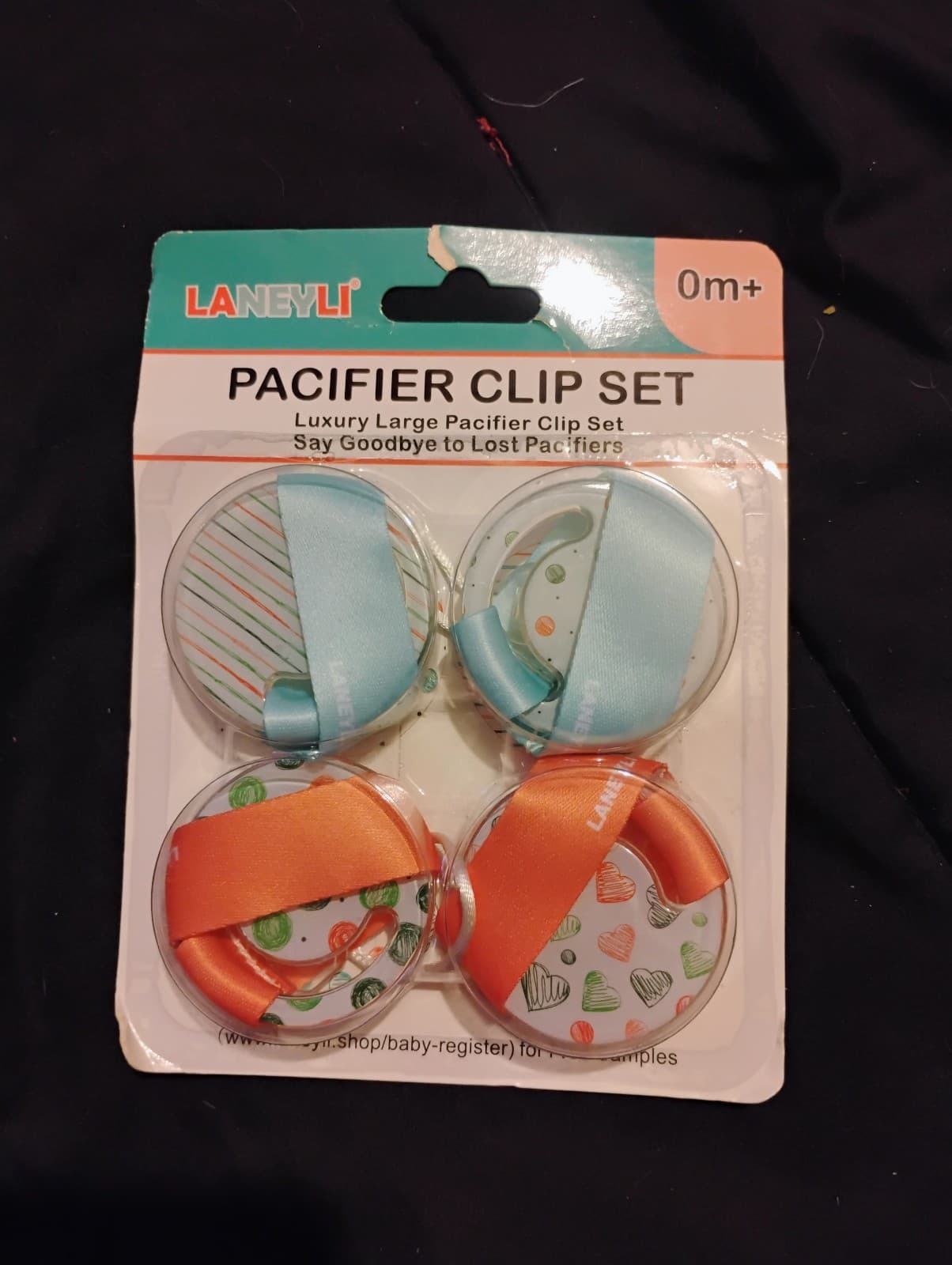 LaneyLi 4pk pacifier clip set
